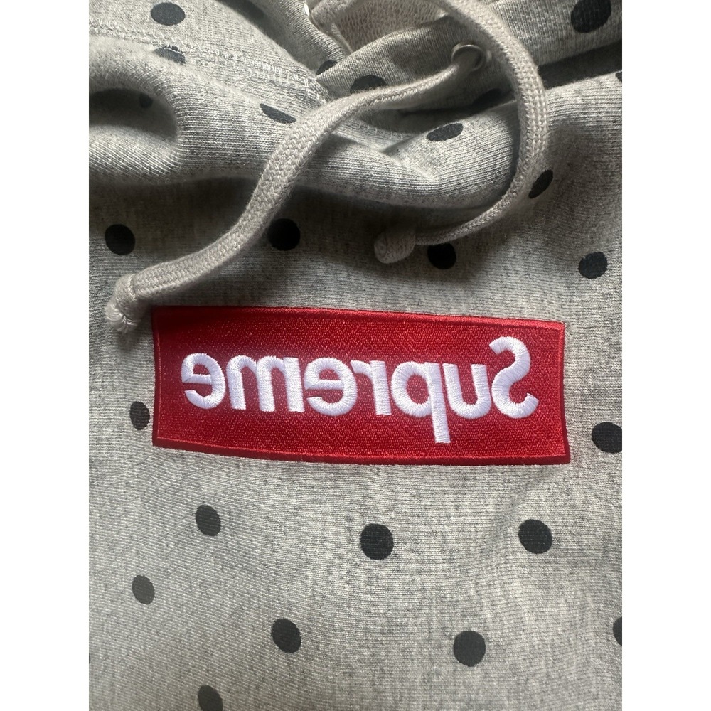 Supreme Comme Des Garcons Shirt CDG Polka Dot Box Logo Hoodie Gray MED Bogo MINT